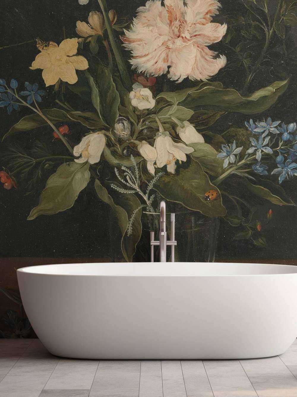 Stadig liv med blomster i et glas