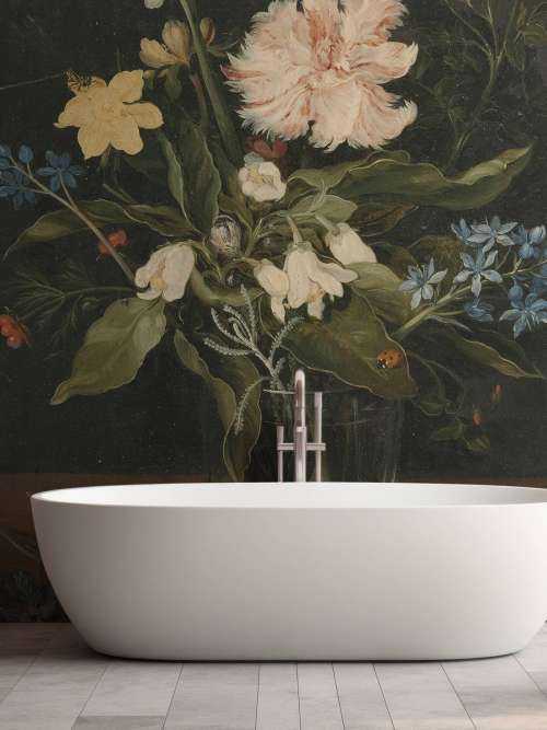 Stadig liv med blomster i et glas