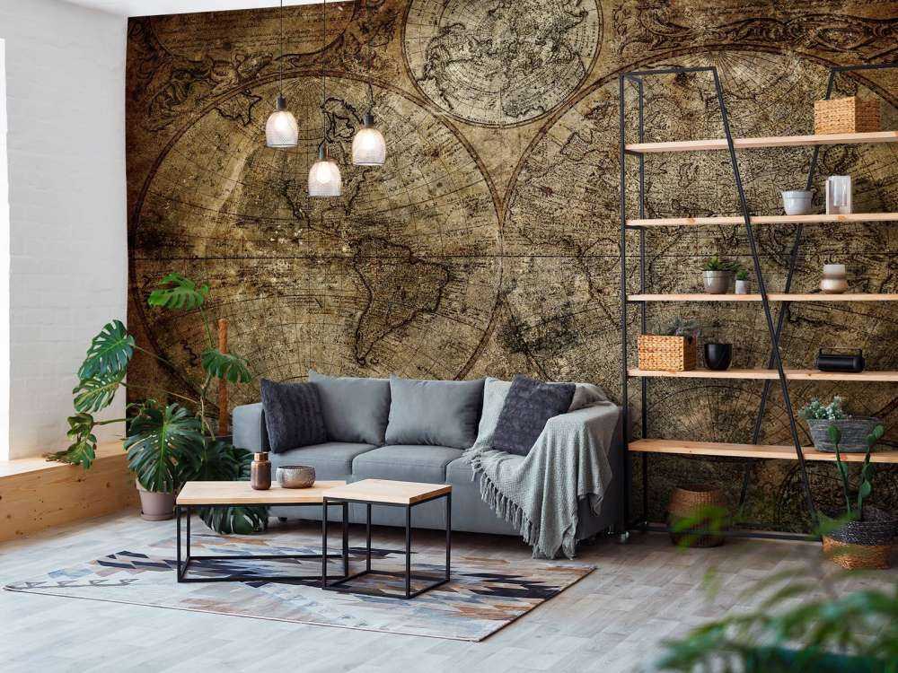 Gammelt brændt verdenskort