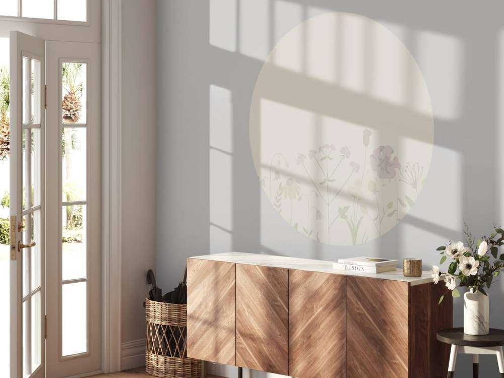 Blomstermark i beige og gammelrosa