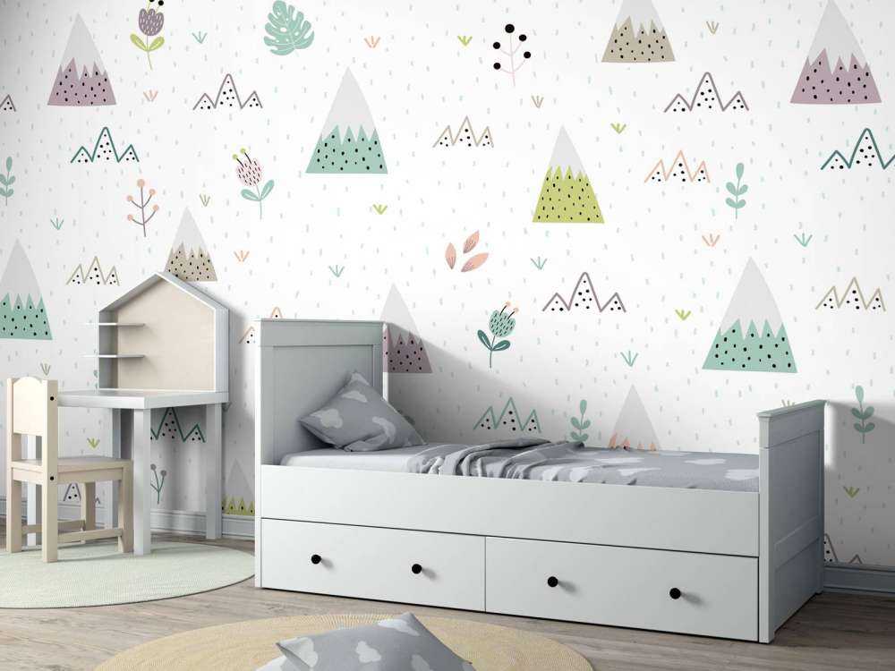 Bjerge, planter og blomster mønster