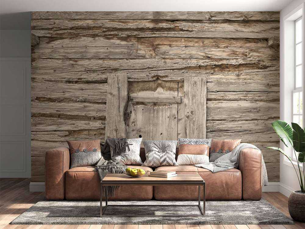 Beige hylder med dør