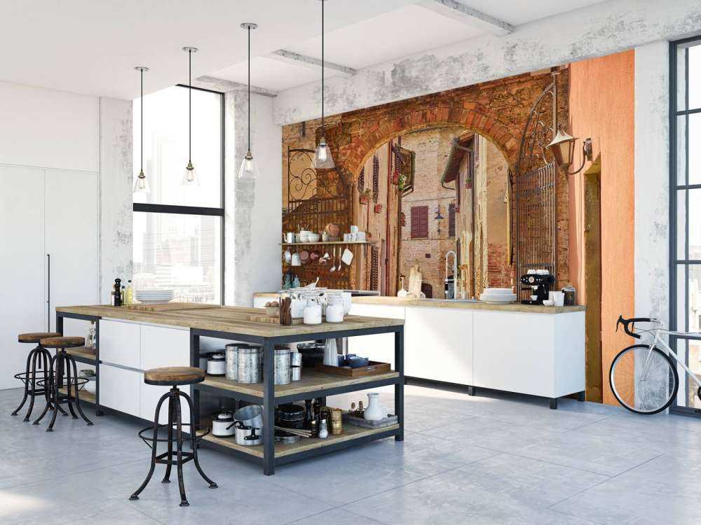 Gade med bue og port