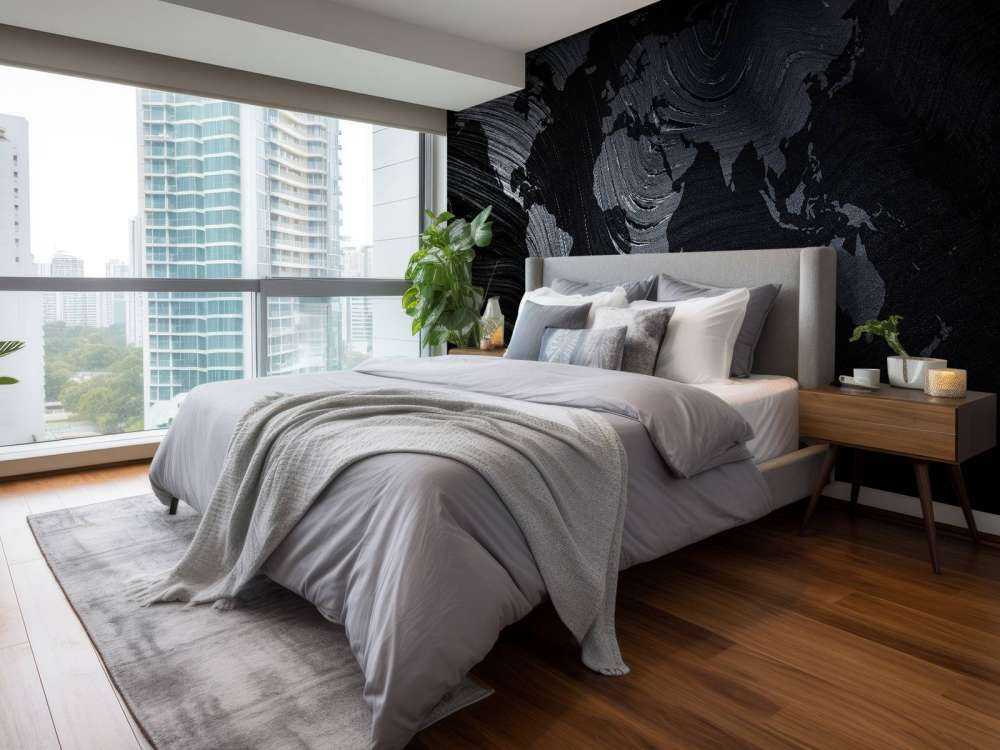 Verdenskort på et palmeblad