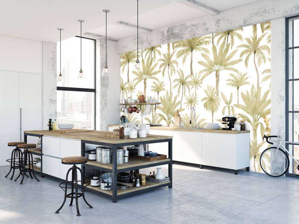 Tropiske akvarel træer