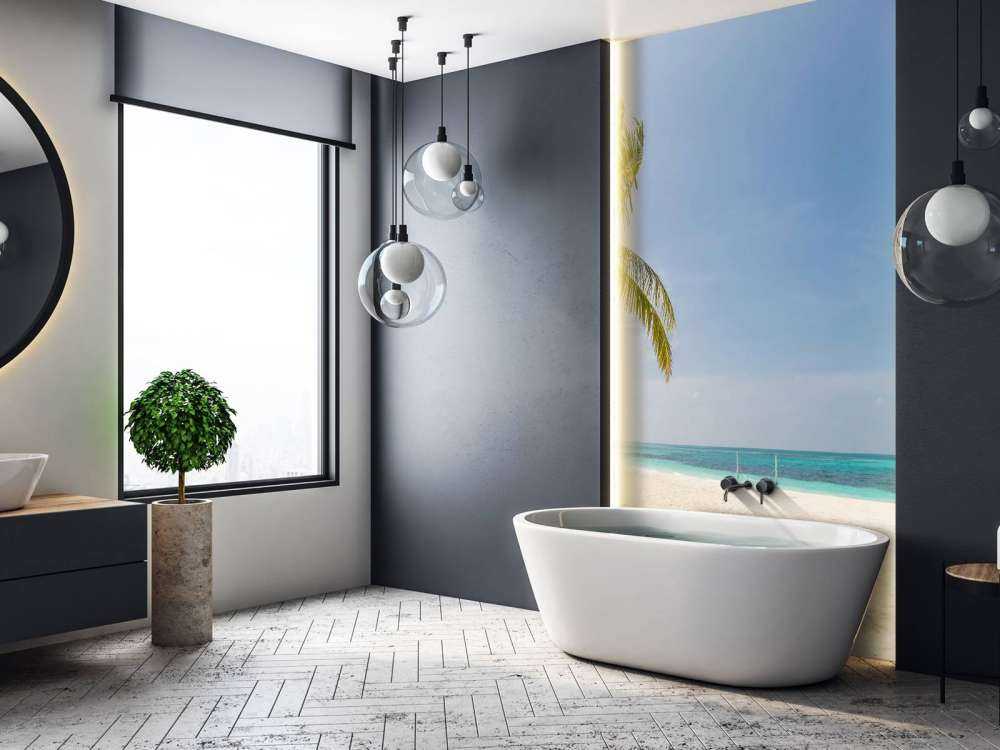 Tropisk strand med gynge