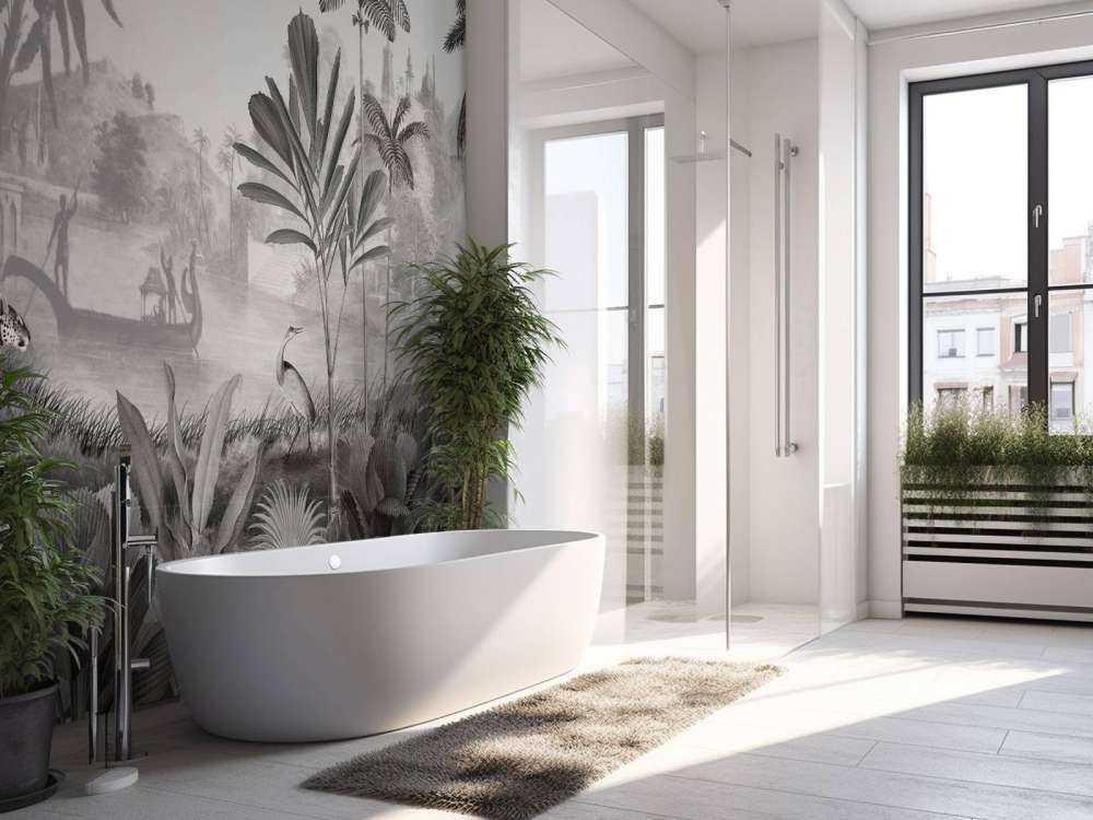 Leopard Landscape - Black and White