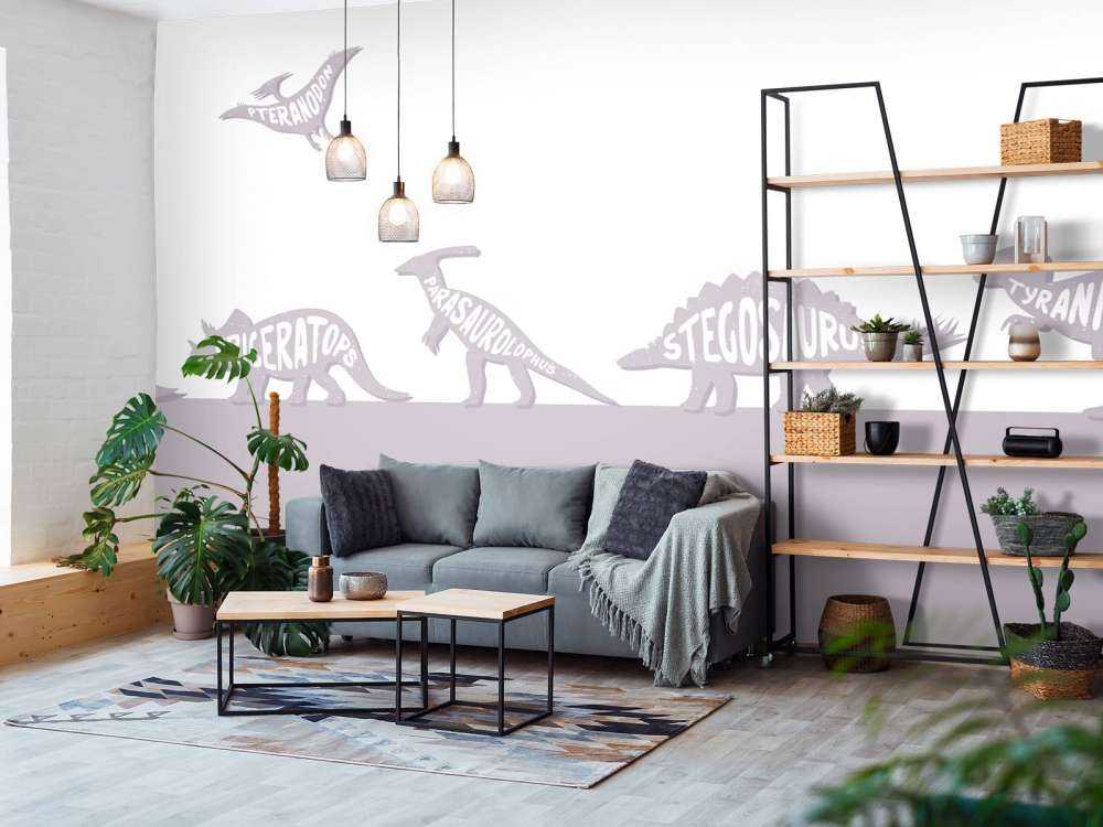 Dinoer med tekst i pink