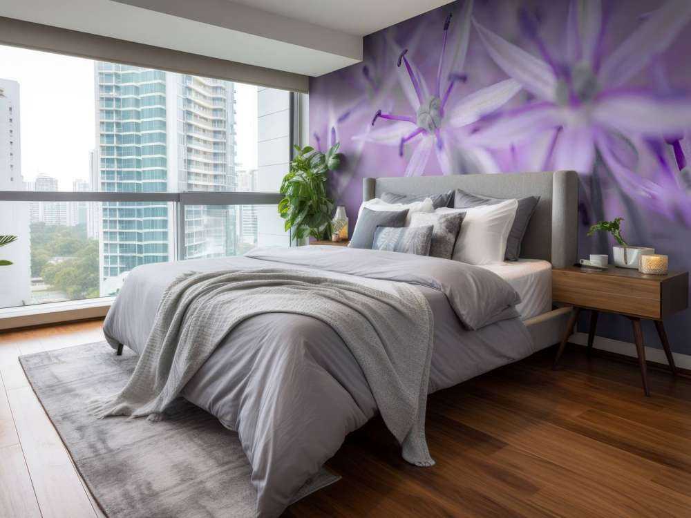 Lilla allium blomster