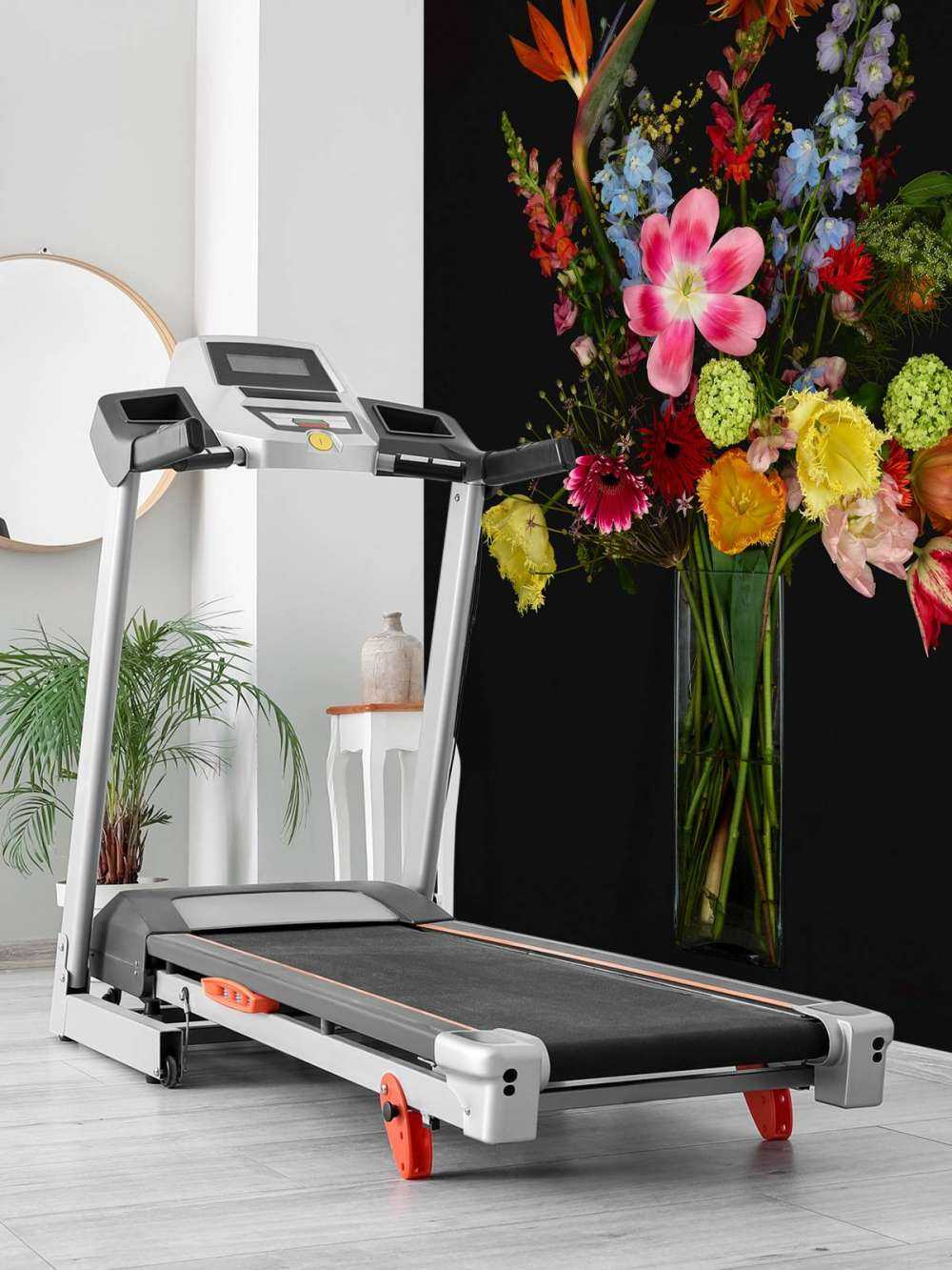 Buket blomster i glasvase