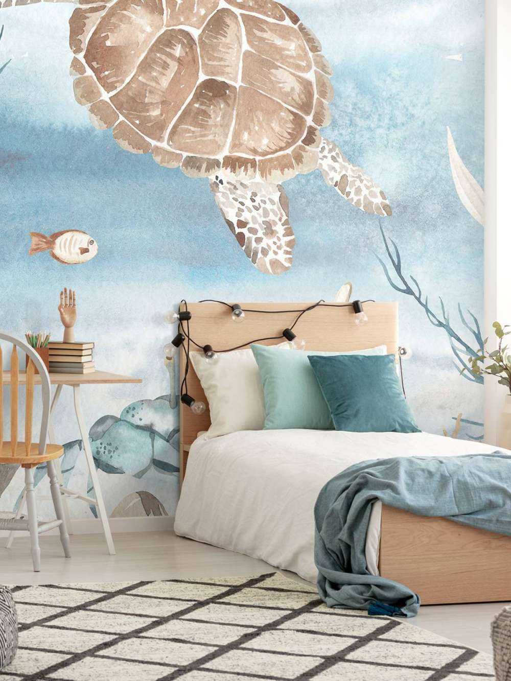 Akvarel havskildpadde