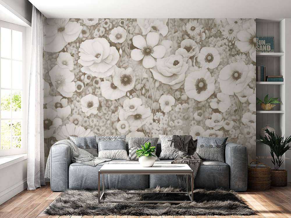 Poppy Tale Monokrom Gul