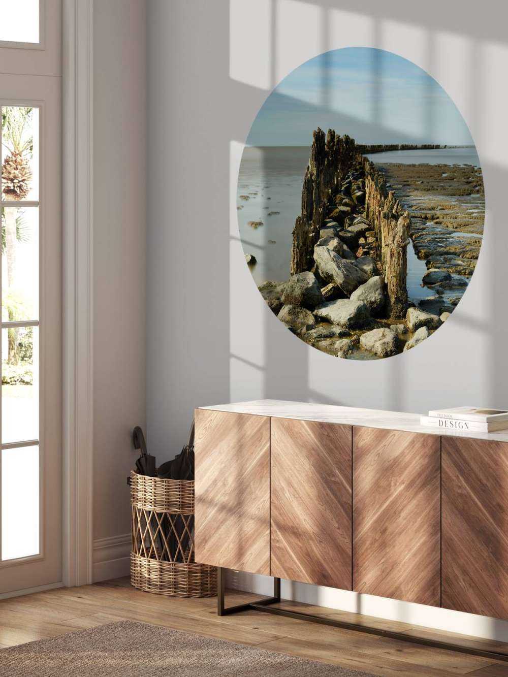 Bølgebryder af træ og sten