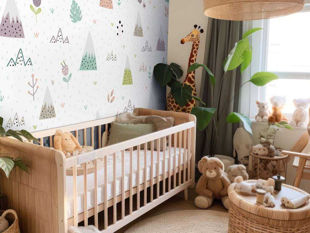 Bjerge, planter og blomster mønster