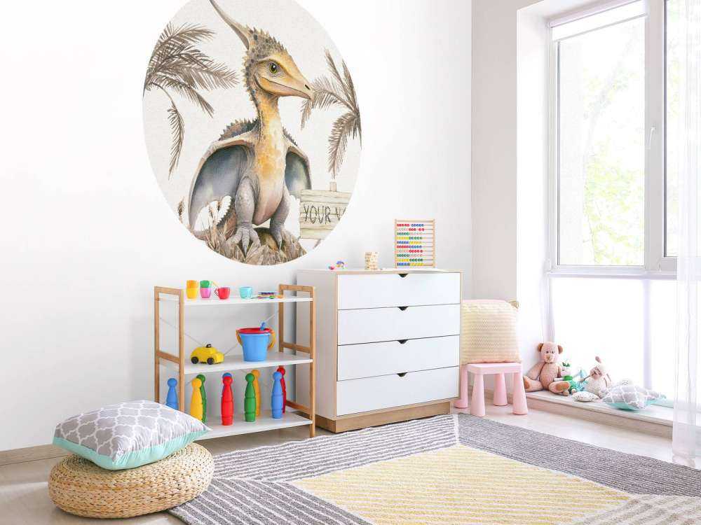 Baby pteranodon i den taupefarvede junglen