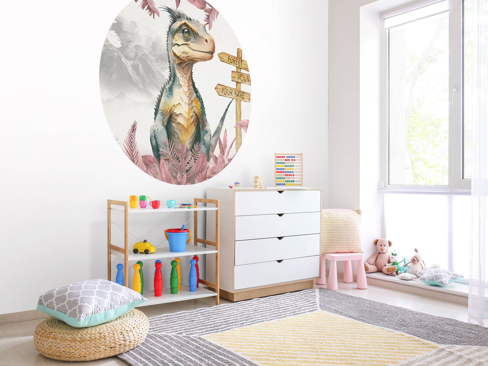 Baby velociraptor i den rosa junglen