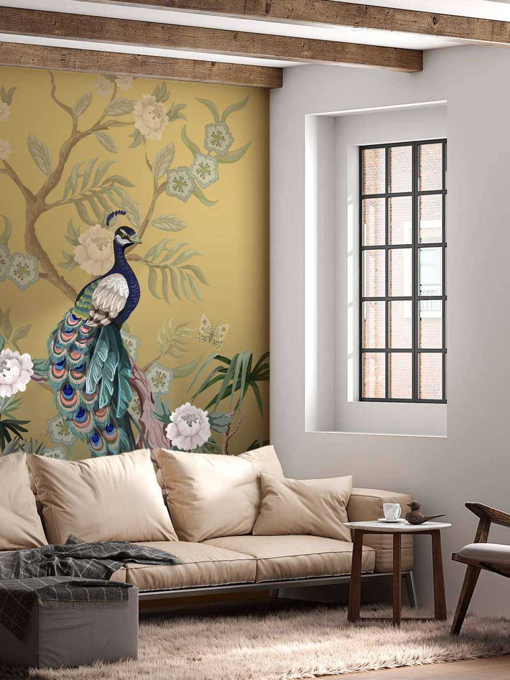 Påfugle og Pæoner - Guld