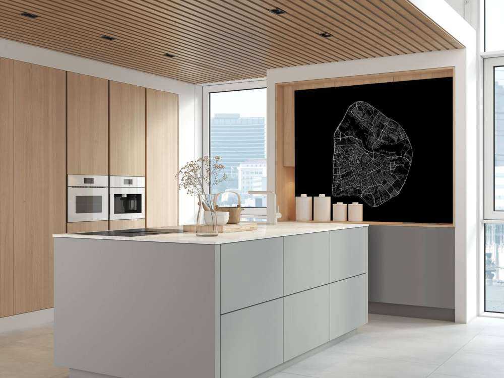 Kort over Amsterdam, sort