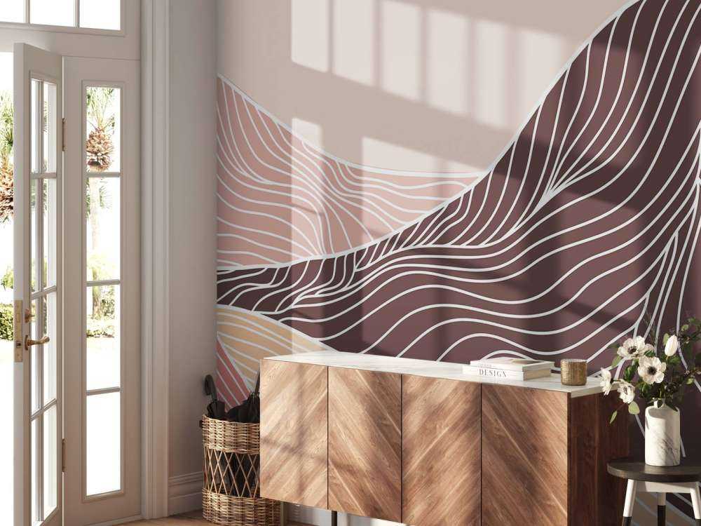 Fargede lineart fjell