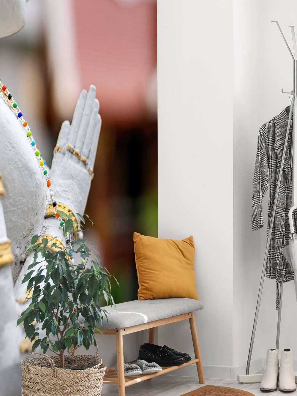 Hvitt og gull Buddha Temple Complex Bangkok (Thailand)