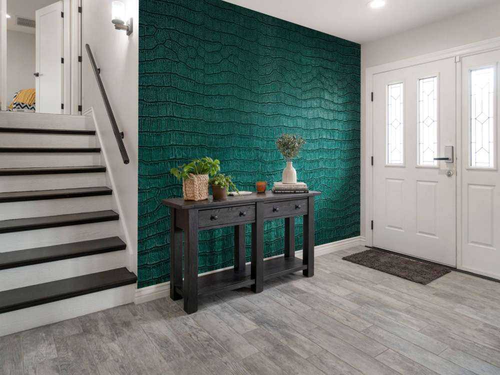 Krypdyrskinn i grønt