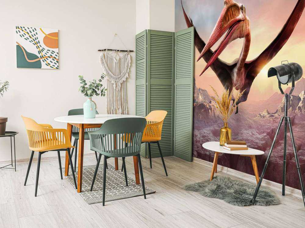 Quetzalcoatlus flyr over fjell