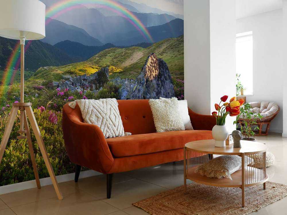 Landskap med blomster