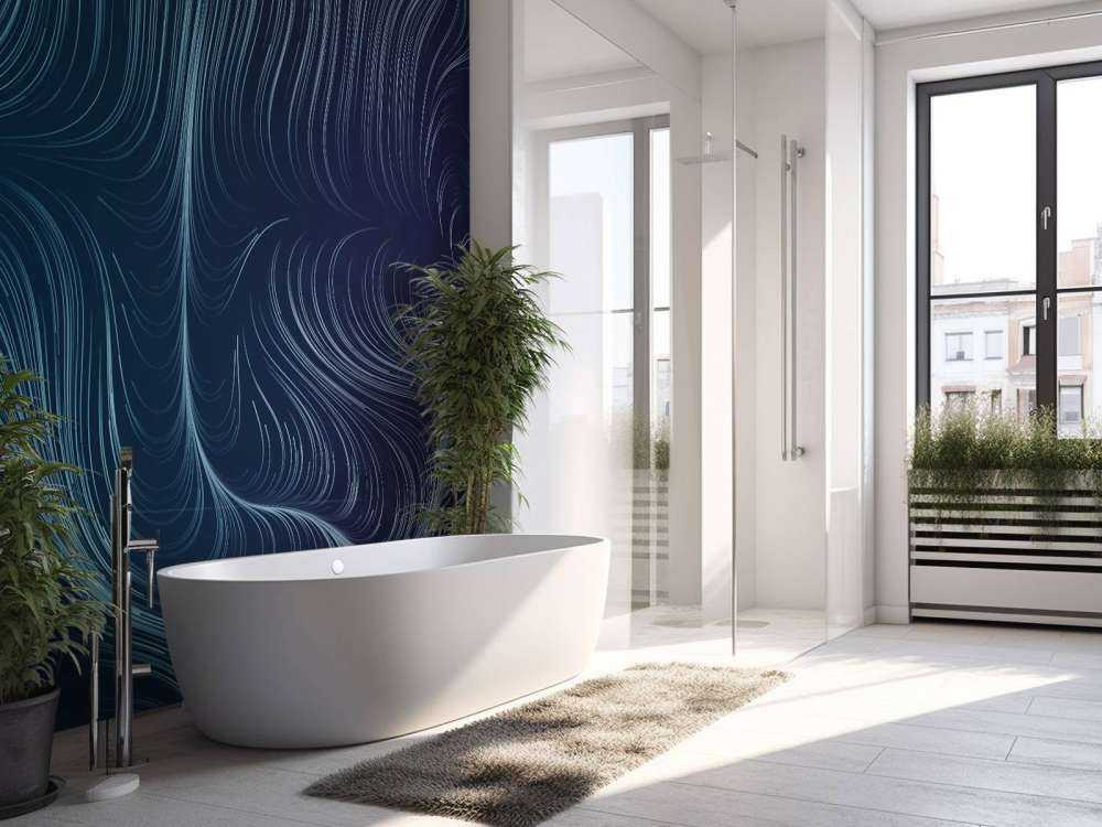 Blå opplyste linjer