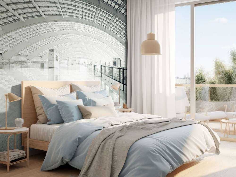 Moderne hall med avrunding