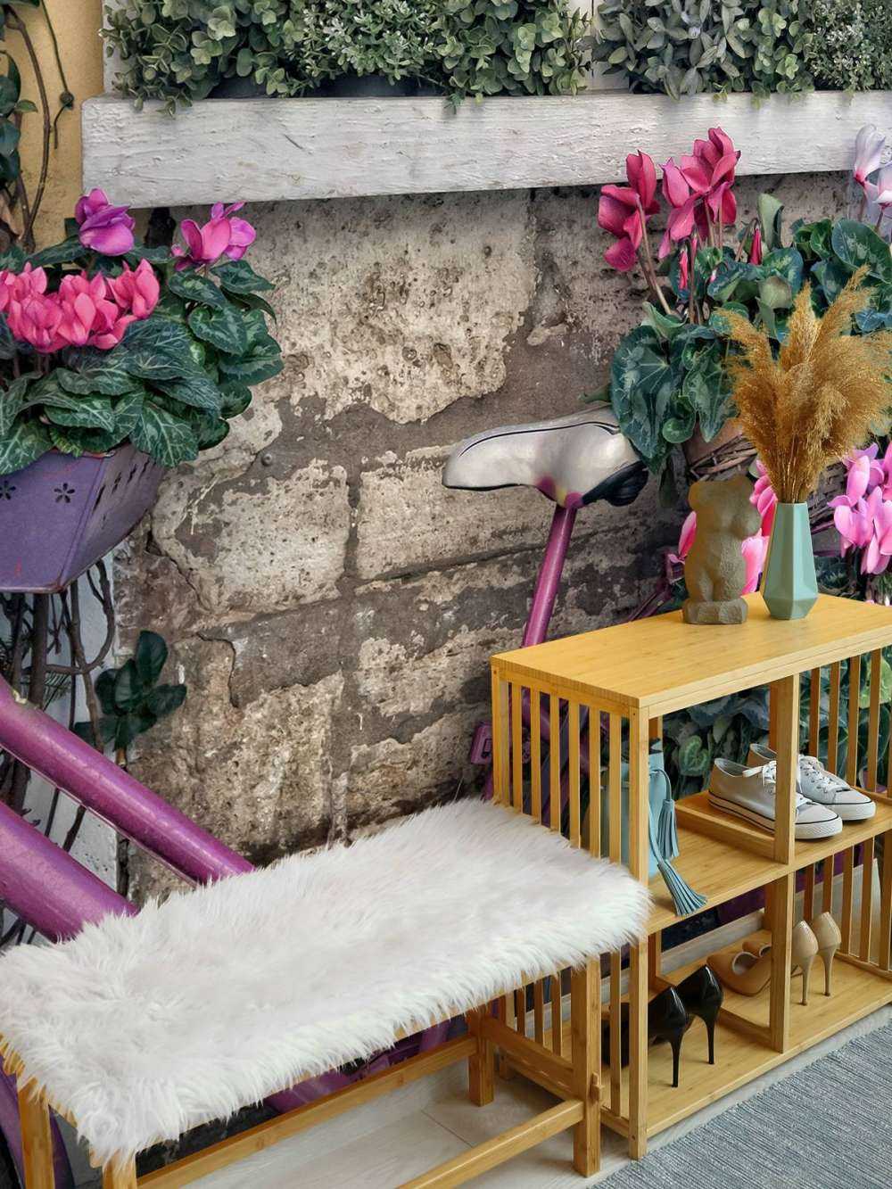 Vintage sykkel med blomster