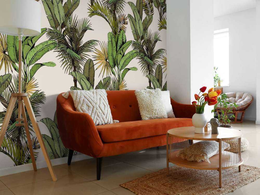 Tropiske palme- og bananblader