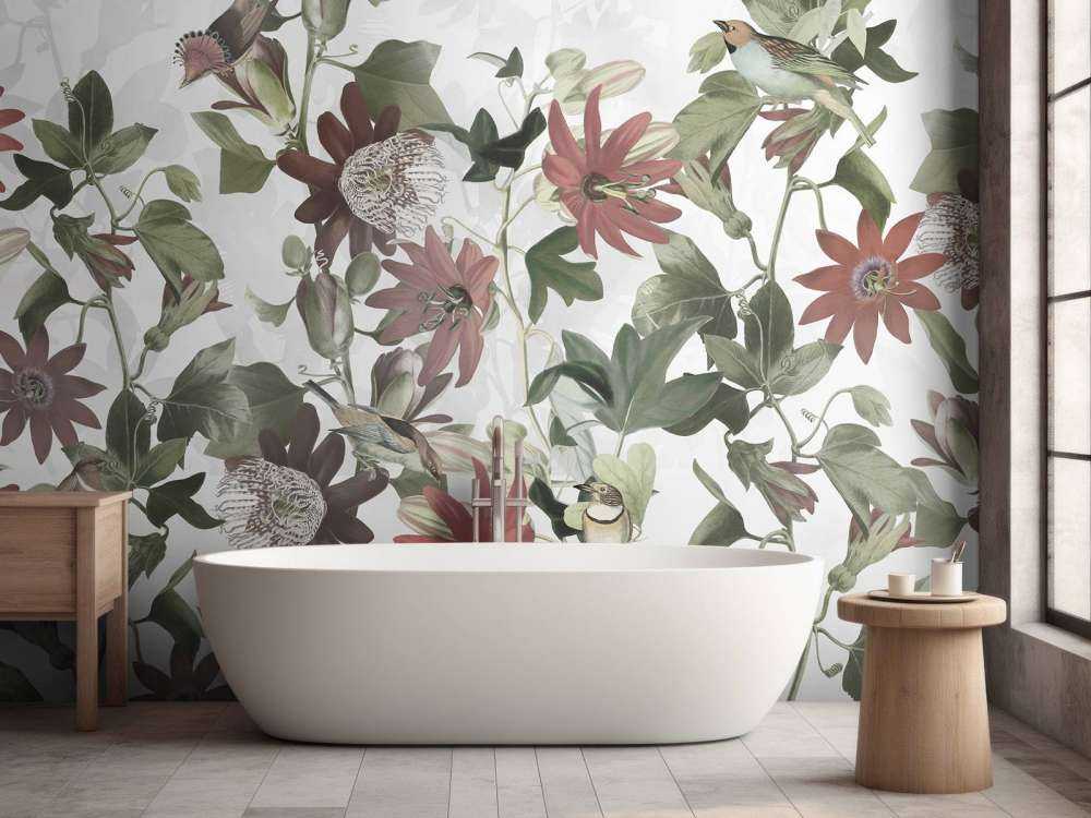 Syv fugler i fortryllet løvverk - elfenben