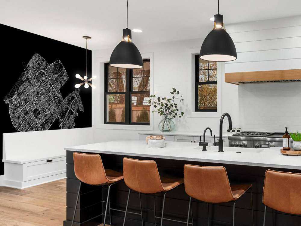 Kart over Haag, svart