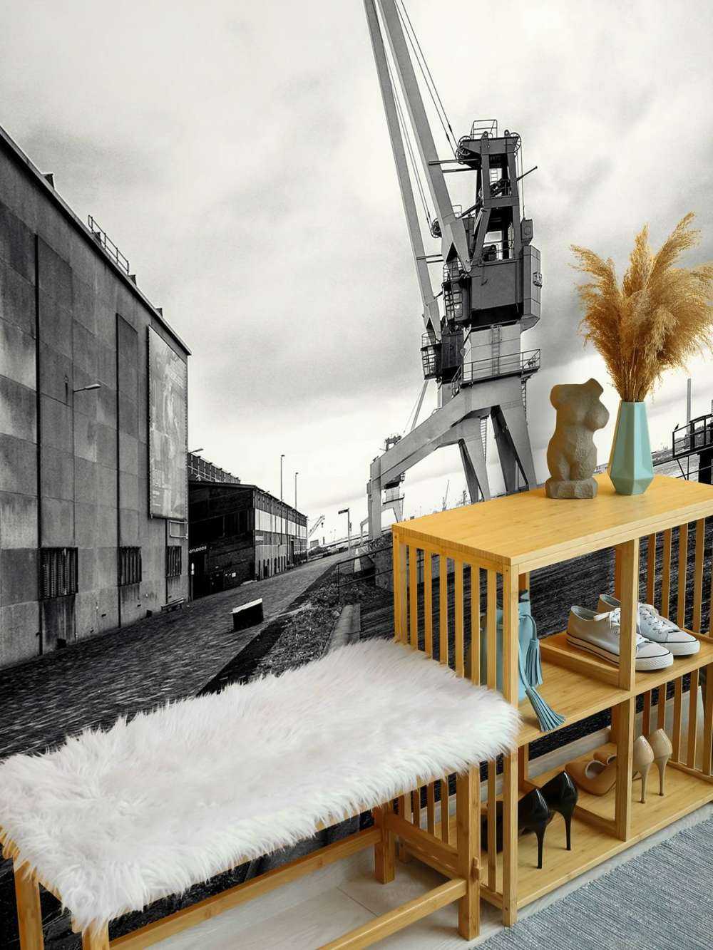 Hamnkran på den tidigare RDM-anläggningen Heijplaat Rotterdam 