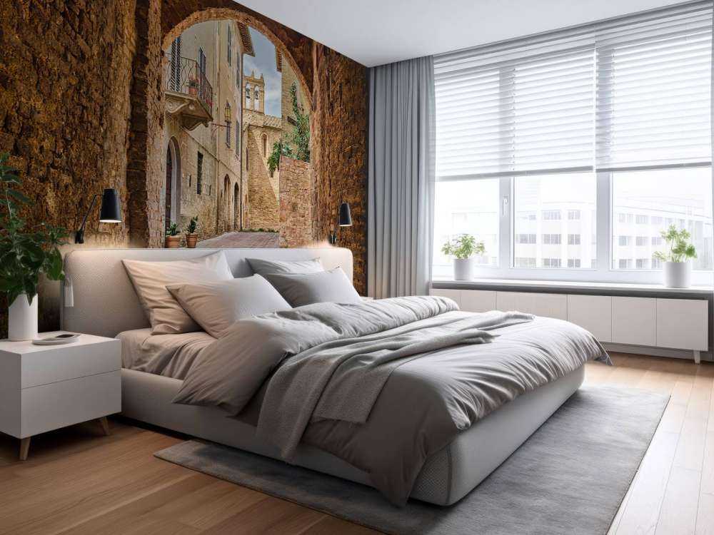 Genomskinlig gränd med valv