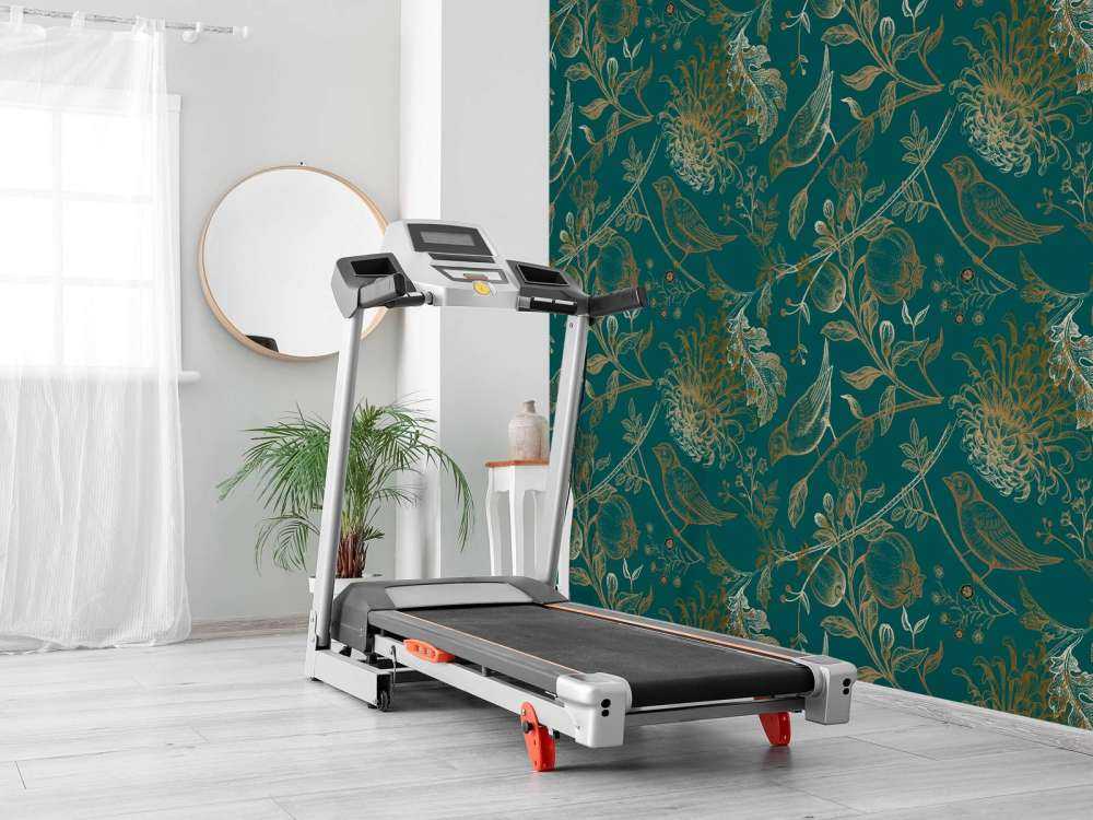 Mönster med krysantemum och fåglar