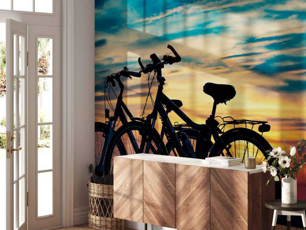 Cykling vid solnedgången