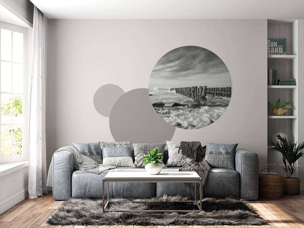 Skummande hav i svartvitt