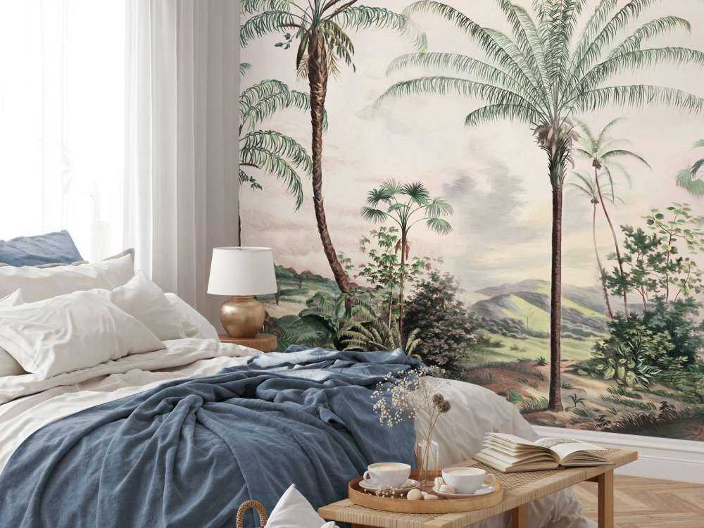 Romantiska tropiker mörkgrön