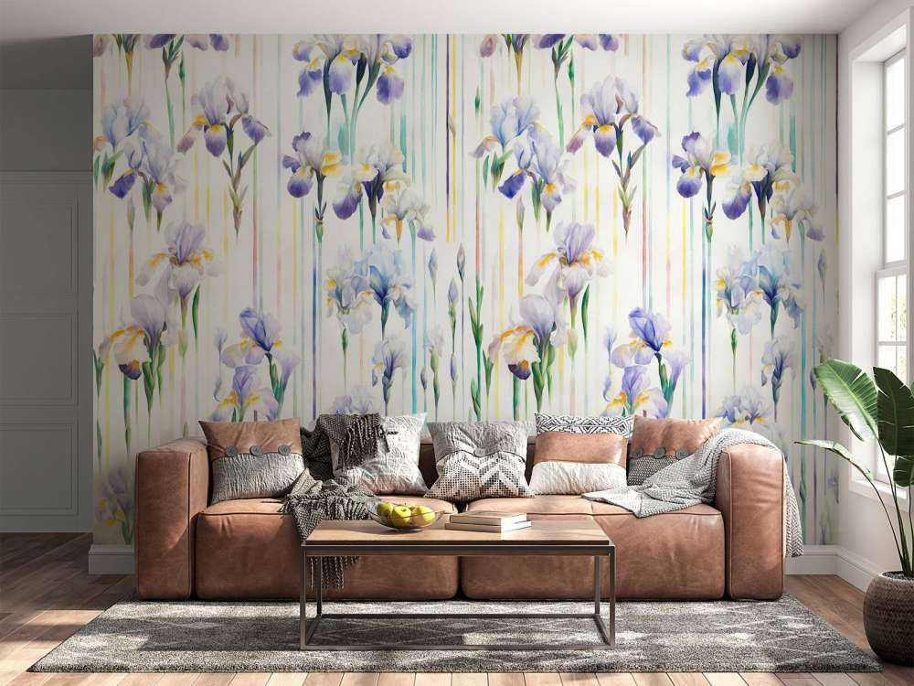 Iris och ränder sömlös pastell
