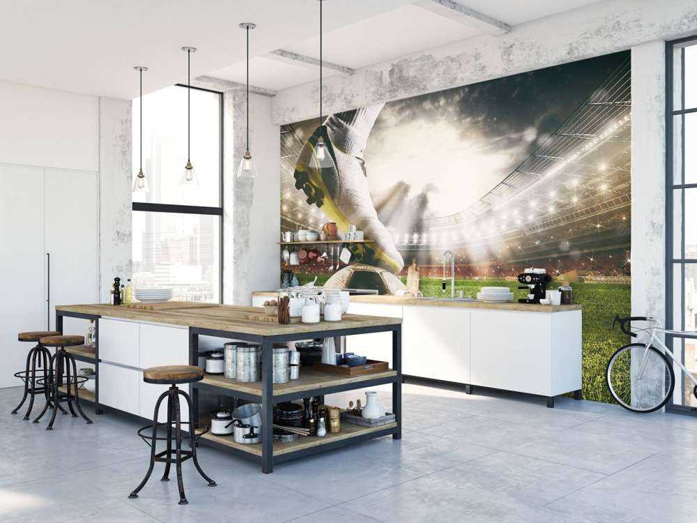 Fotbollspelare på stadion