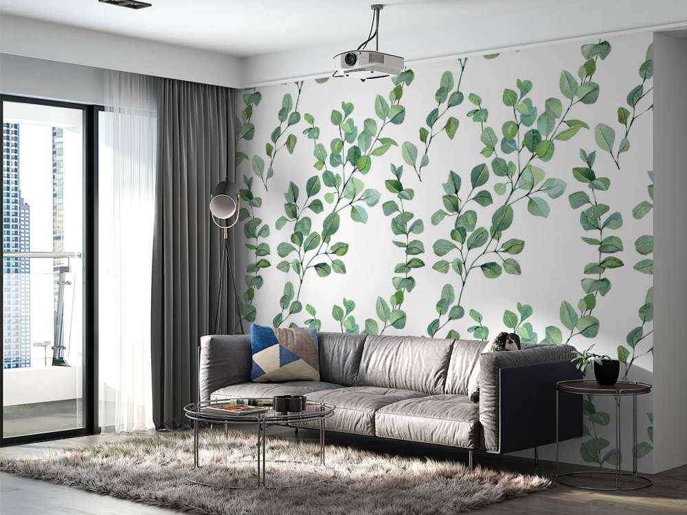 Akvarell blad och grenar