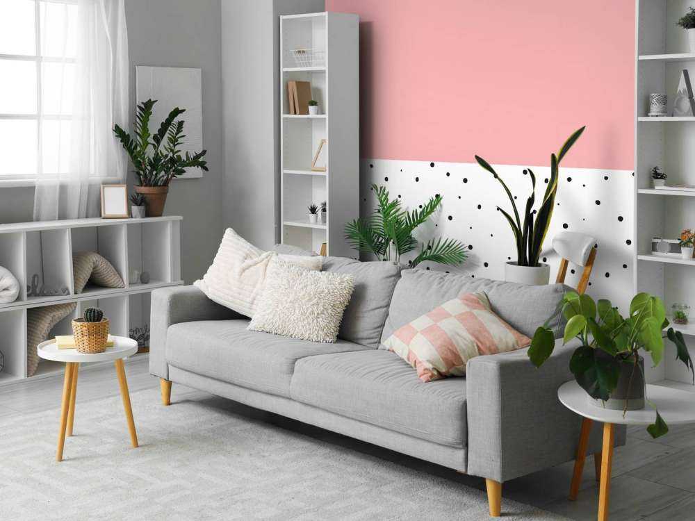 Rosa och vita områden med svarta prickar