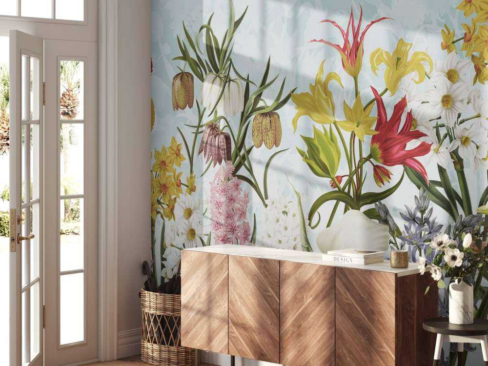 Vårblommor - Mjuk Aqua Bris