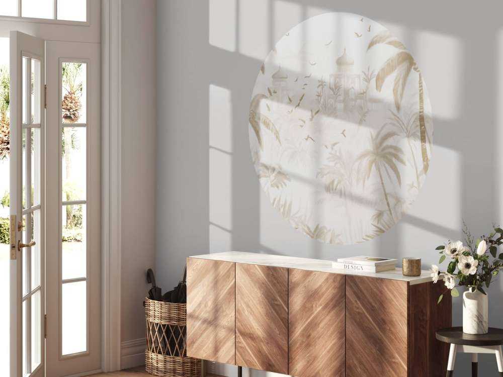 Orientalisk Trädgård i Gryningen, taupe