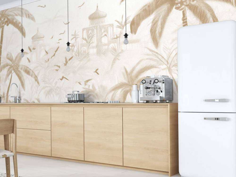 Orientalisk Trädgård i Gryningen, taupe