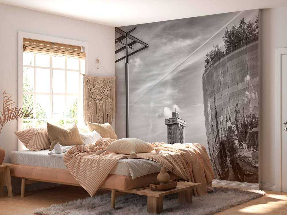 Museum Depot i Rotterdam i svartvitt 