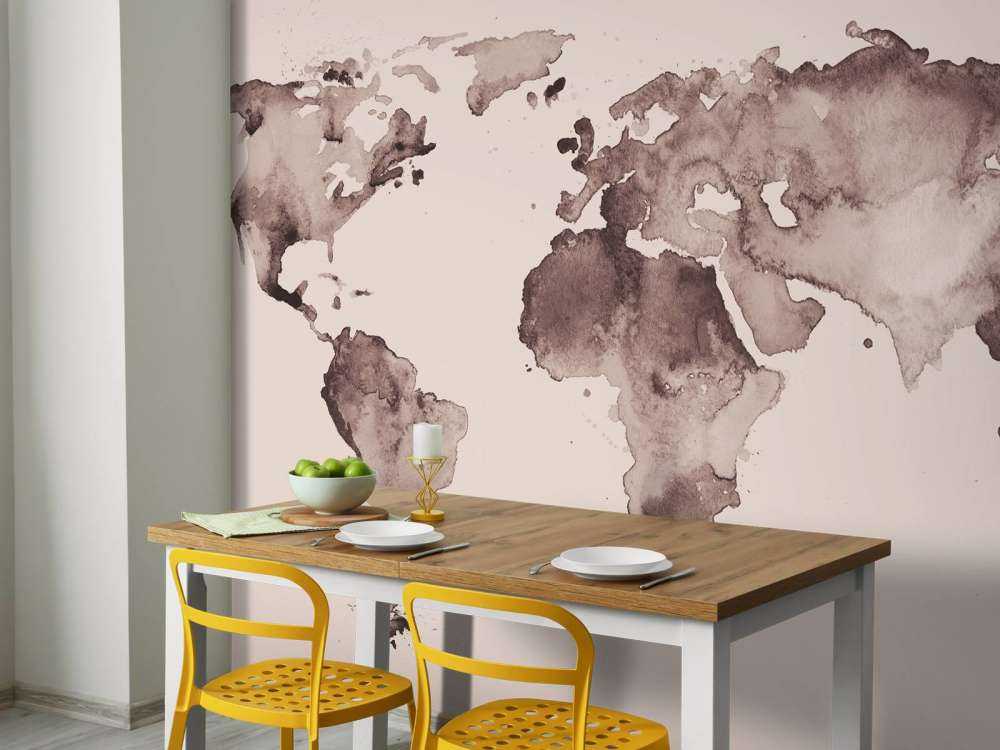 Världskarta i sepia