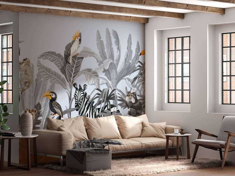 Djungel full av djur