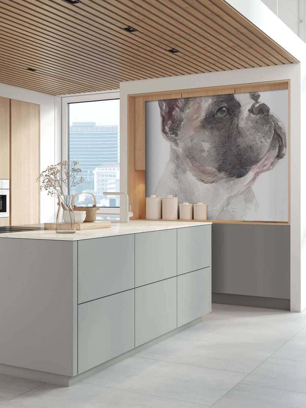 Akvarell fransk bulldog